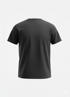 Black unisex t-shirt on a white background