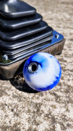 Bottom view of The Bad Coupe Resin Shifter Ball showing the 3/8-16 threaded steel insert cast into the base for standard shifter installation